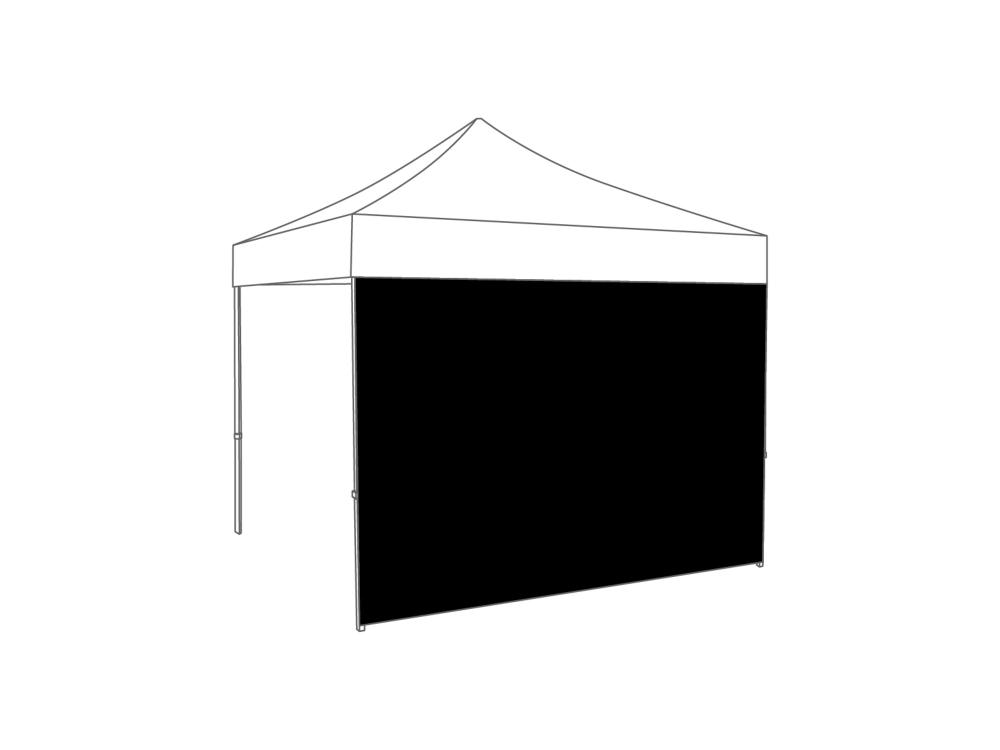 Pared lateral cerrada - 3m - Poliéster negro