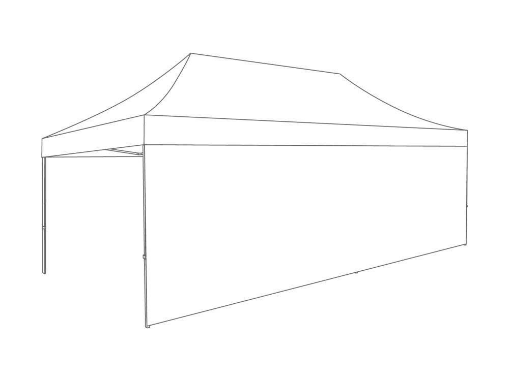 Vouwtent Zijwand gesloten - 8m - Polyester Wit