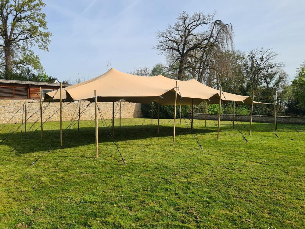 Triflexx voile tente stretch (560 g/m²) avec pinces - 10 x 15 m Black (out)/Black (in)