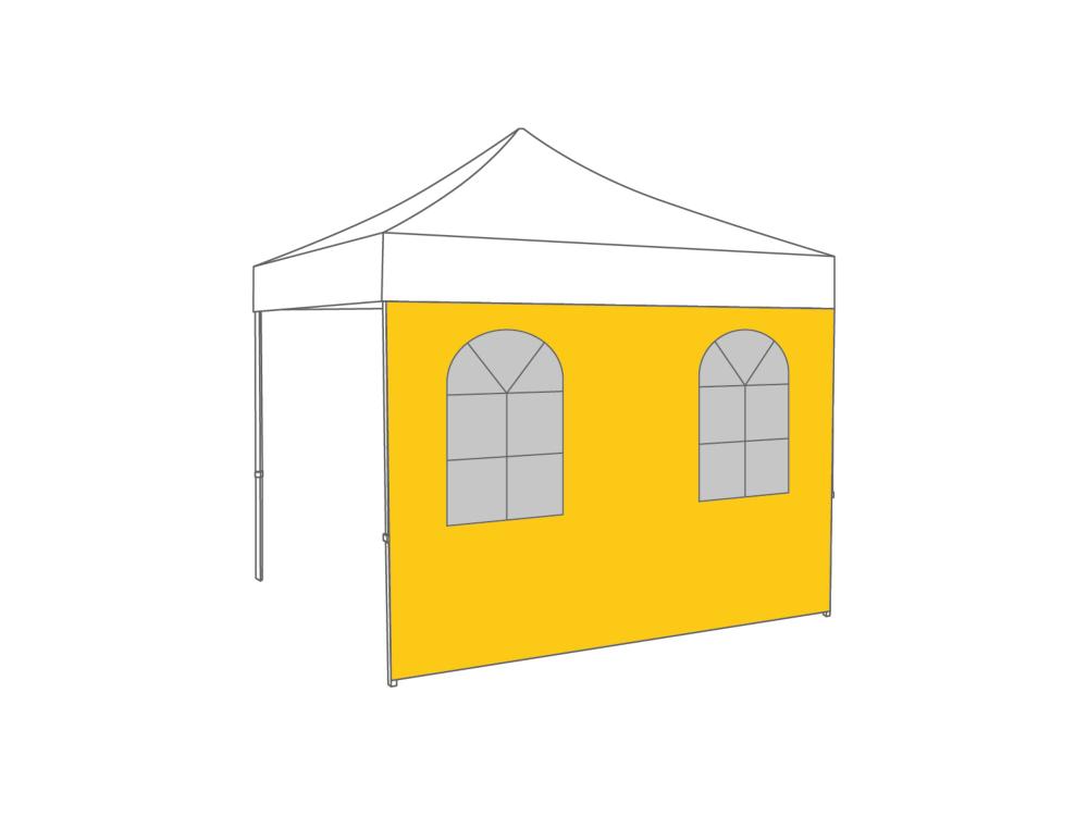 Pared lateral con ventana arqueada - 3m - Poliéster amarillo