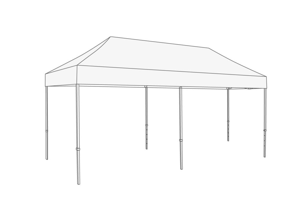 Tonnelle pliante Bâche de toit - 2,5x5m - PVC (mat) Blanc