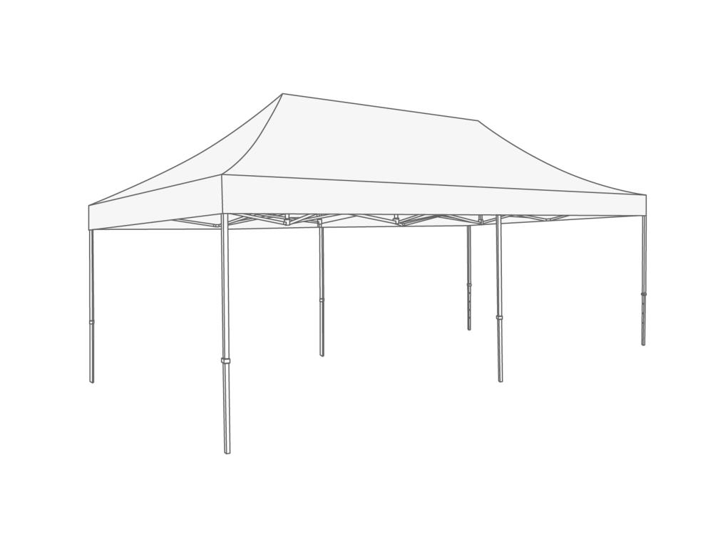 Tonnelle pliante Bâche de toit - 3x6m - Polyester Blanc