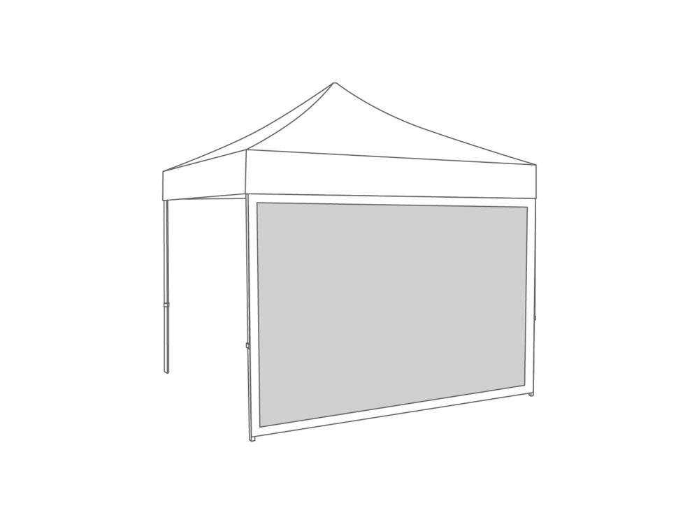 Vouwtent Zijwand panorama raam - 4m - Polyester Wit