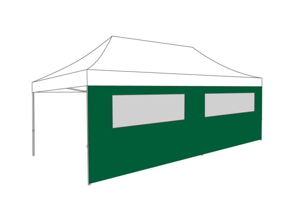 Faltzelt Seitenwand Fenster - 6 m - Polyester (für 3 x 6 m) Grün