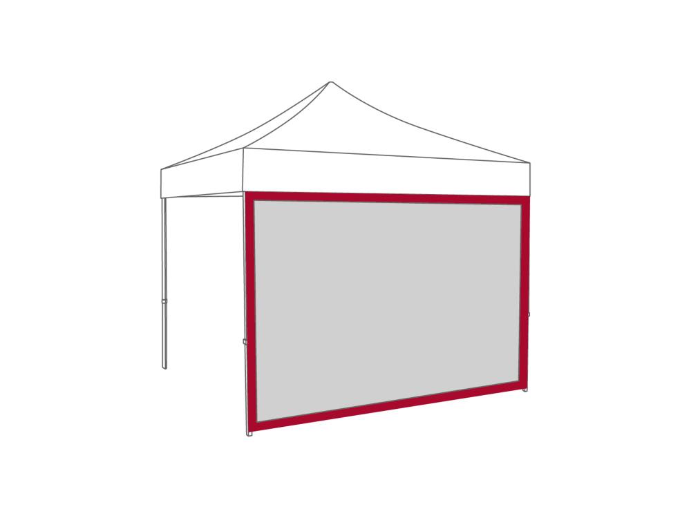 Vouwtent Zijwand panorama raam - 3m - Polyester Rood