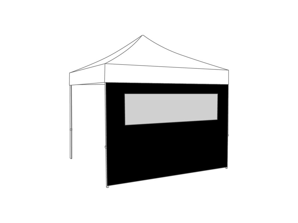 Folding tent Sidewall window - 4m - PVC (matt) (for 2x4) Black