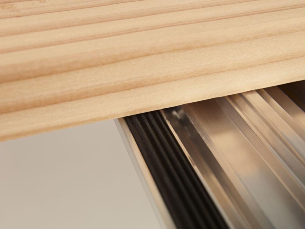 Montierter Kassettenboden mit Klicksystem und Dämpfung - 1 x 2,5 m - Kiefernholz