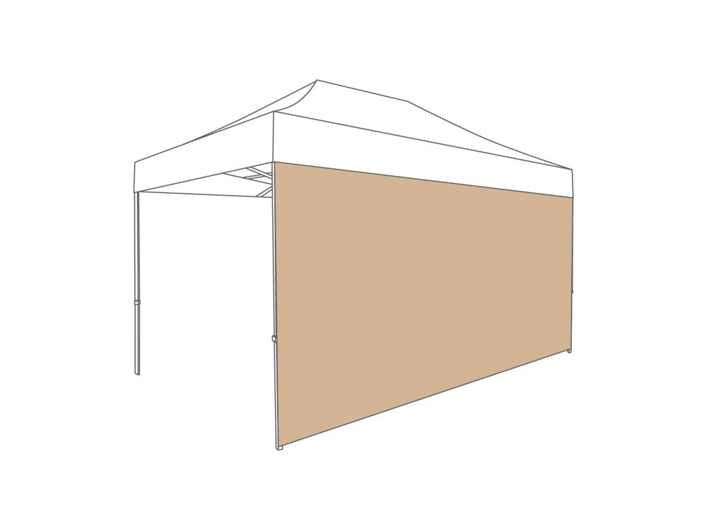 Vouwtent Zijwand gesloten - 4,5m - PVC (mat) Desert Sand