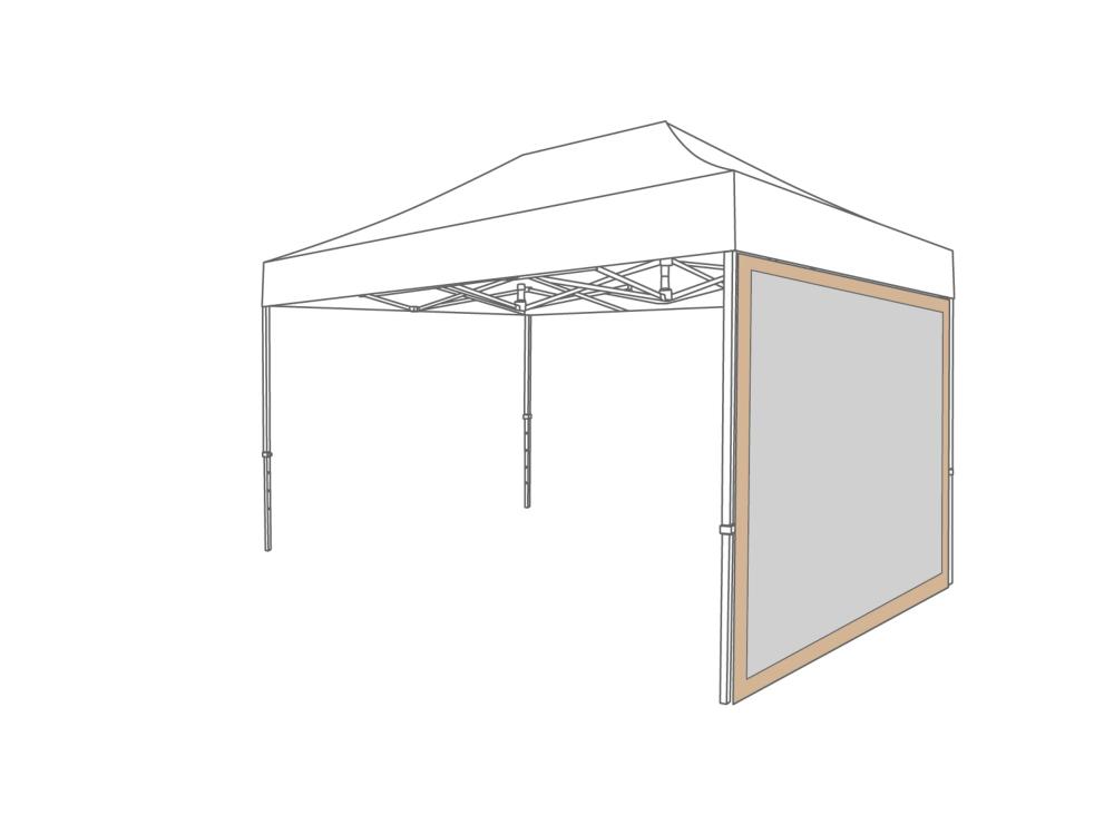 Vouwtent Zijwand panorama raam - 2m - Polyester Desert Sand