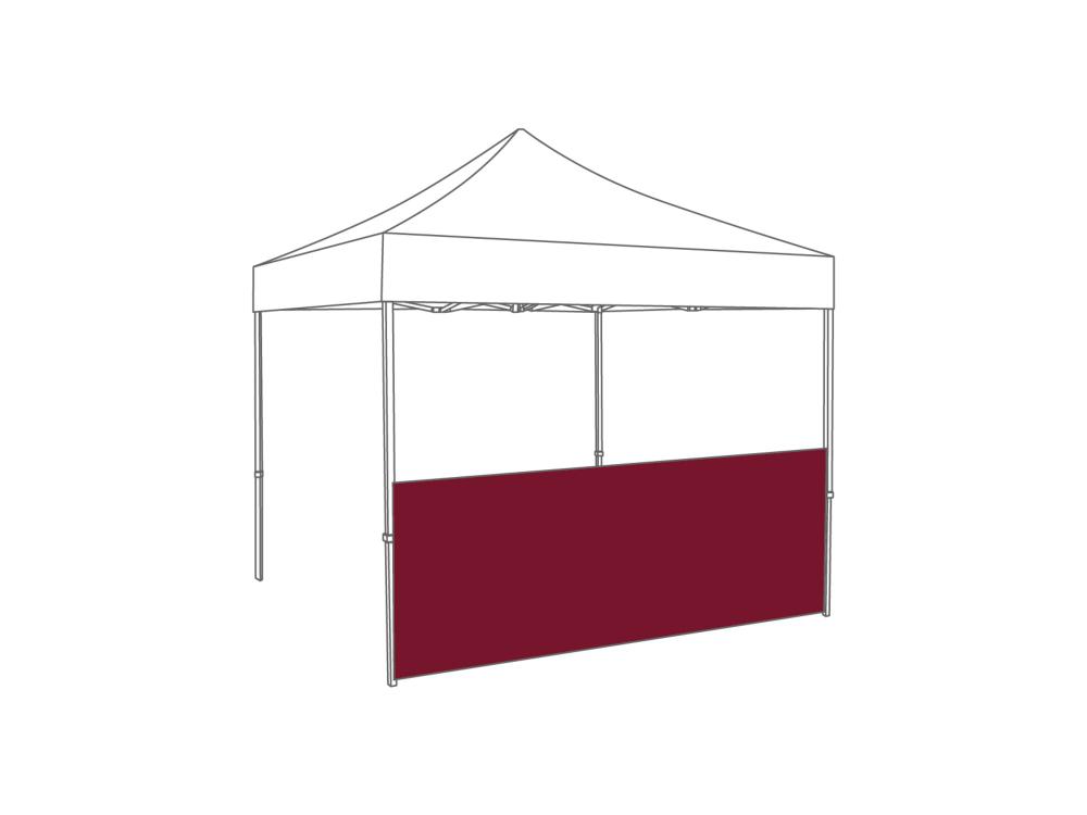 Faltzelt Halbe Seitenwand - 4 m - Polyester Bordeaux