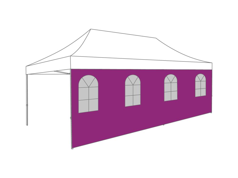 Faltzelt Seitenwand Bogenfenster - 6 m - Polyester (für 3 x 6 m) Malve