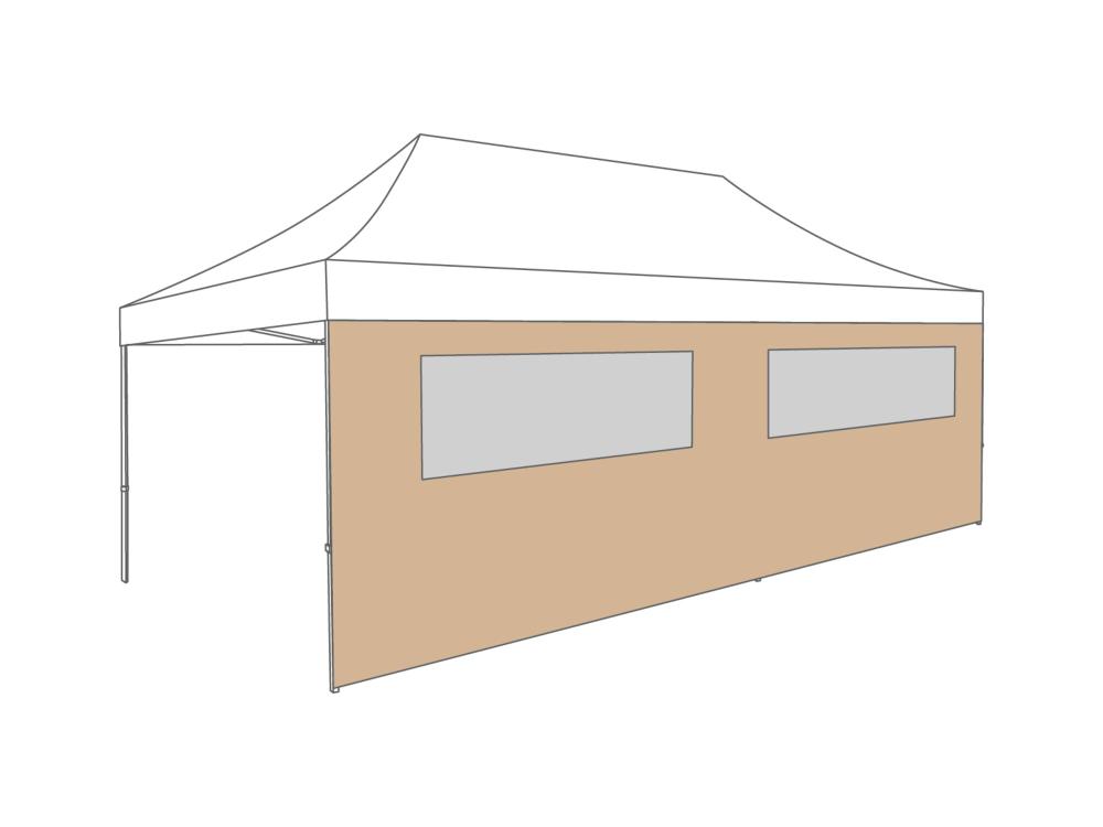 Faltzelt Seitenwand Fenster - 6 m - Polyester (für 3 x 6 m) Desert Sand