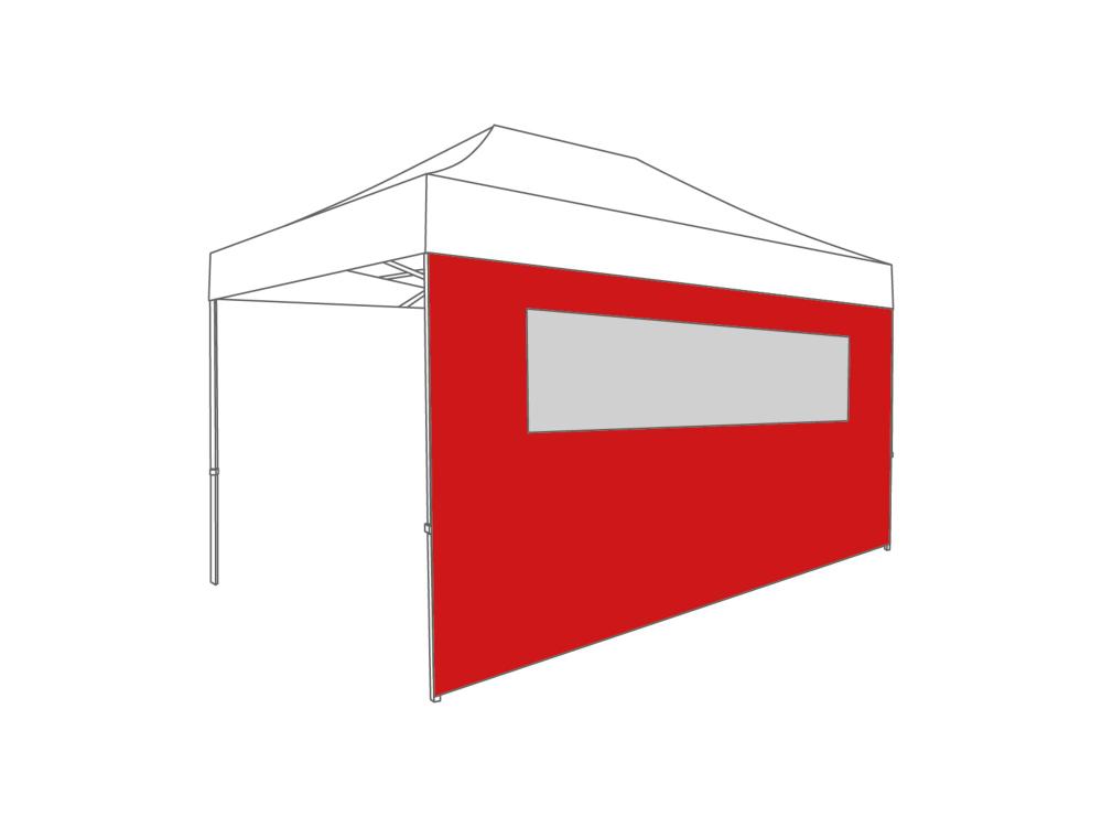 Tonnelle pliante Paroi latérale avec fenêtre - 4,5m - Polyester Tomato Red