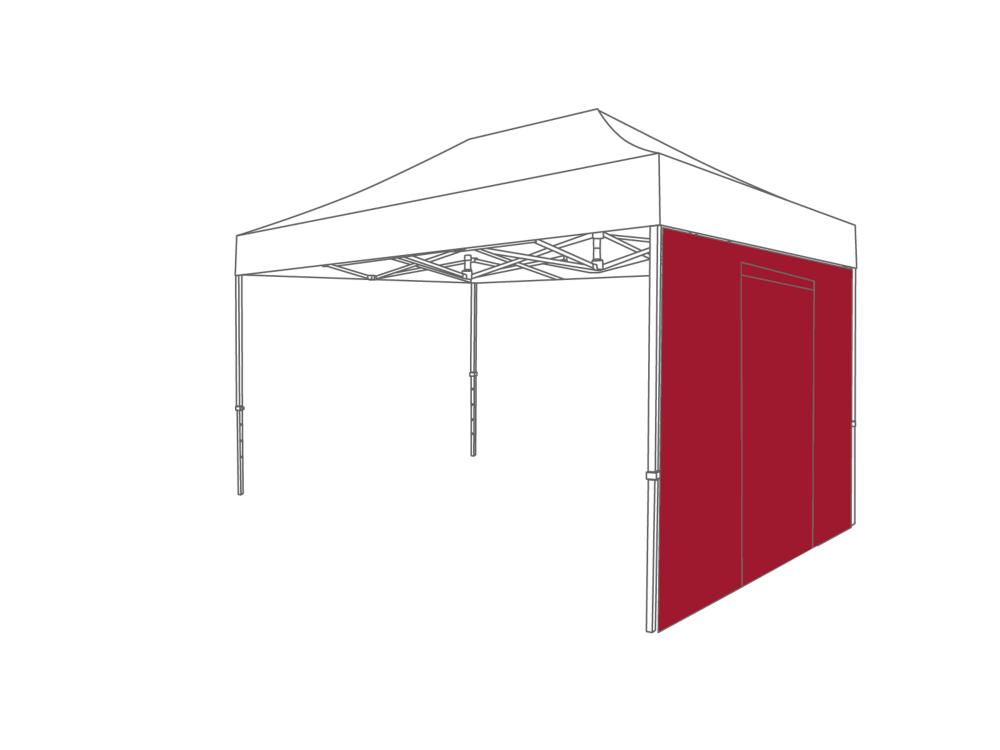 Faltzelt Seitenwand Tür - 2 m - Polyester Rot