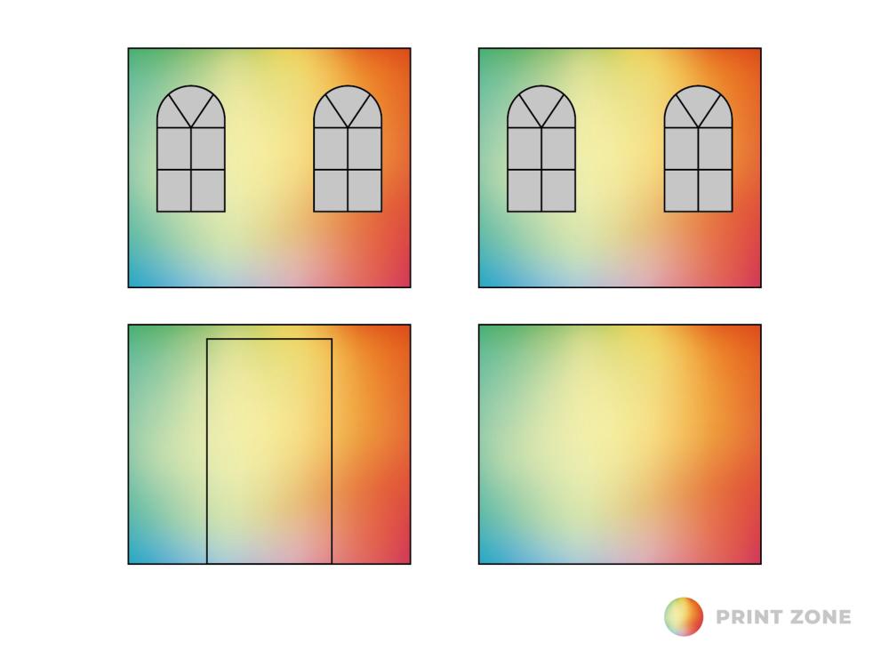 Faltzelt Seitenwandset mit Tragetasche - Bogenfenster - 4 x 4 m - Polyester print