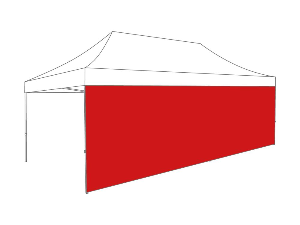 Vouwtent Zijwand gesloten - 8m - Polyester Tomato Red