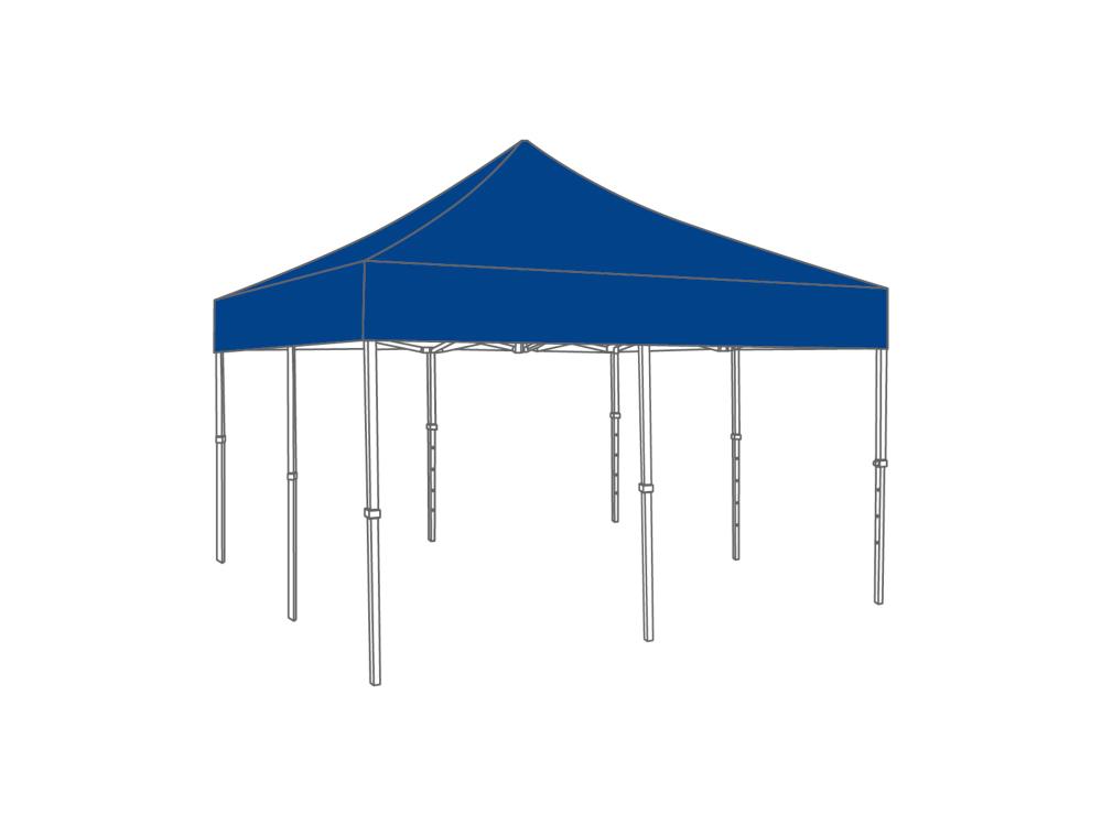 TONNELLE PLIANTE ALUFORCE AVEC BÂCHE DE TOIT - 5X5M - POLYESTER BLEU CLAIR