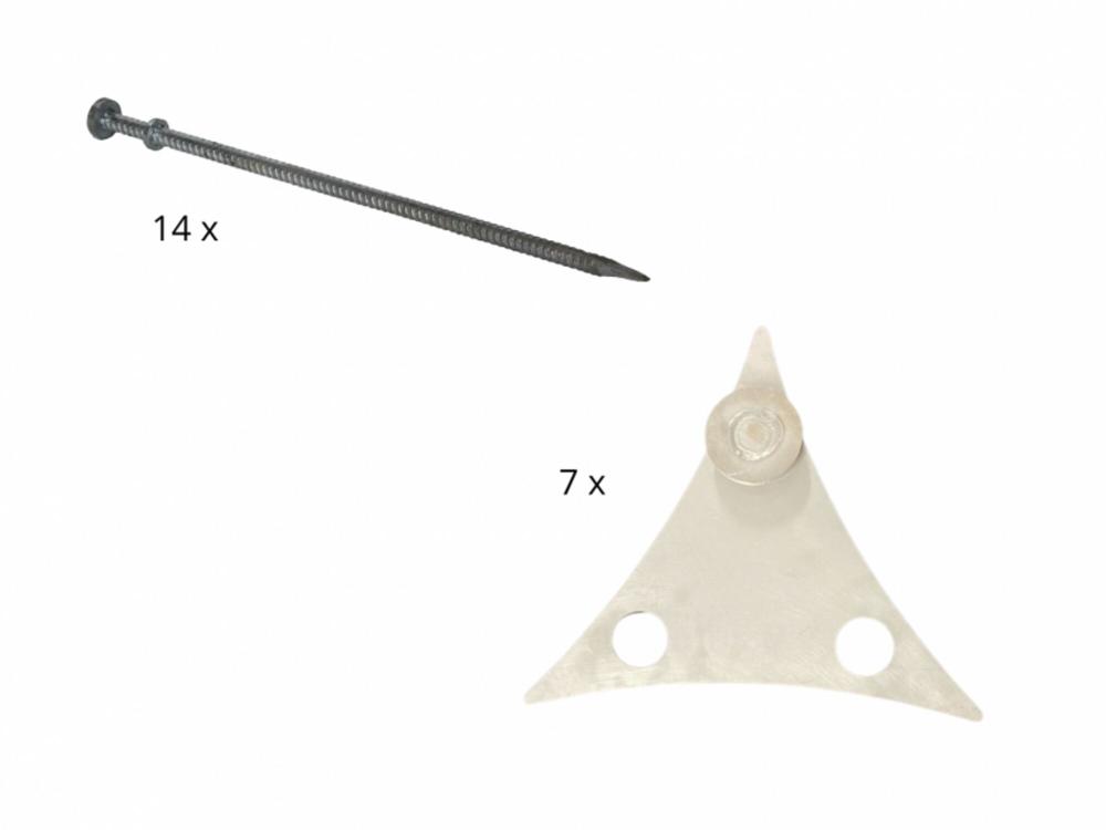 Verankerungsset (Heringe + Platten) für Sternzelt Stellar | 15 m