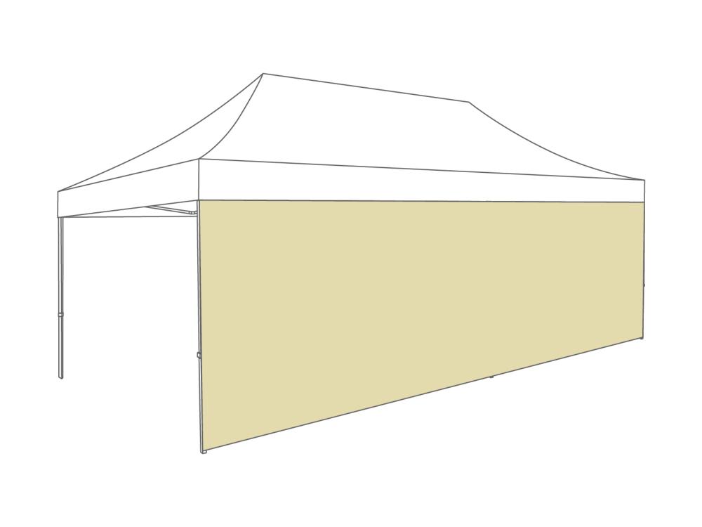 Faltzelt Seitenwand geschlossen - 8 m - Polyester Creme