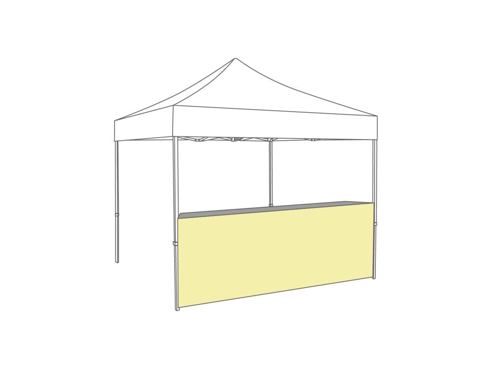 TONNELLE PLIANTE DEMI PAROI POUR BAR - POLYESTER - 4M IVOIR