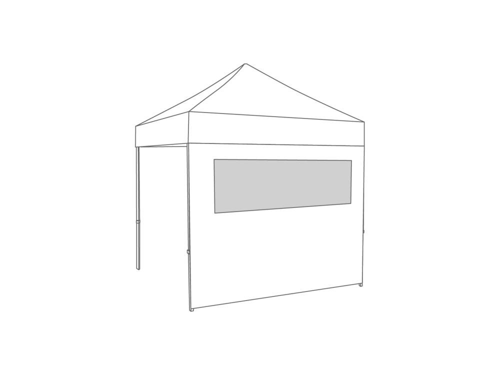 Faltzelt Seitenwand Fenster - 2,5 m - Polyester Weiß
