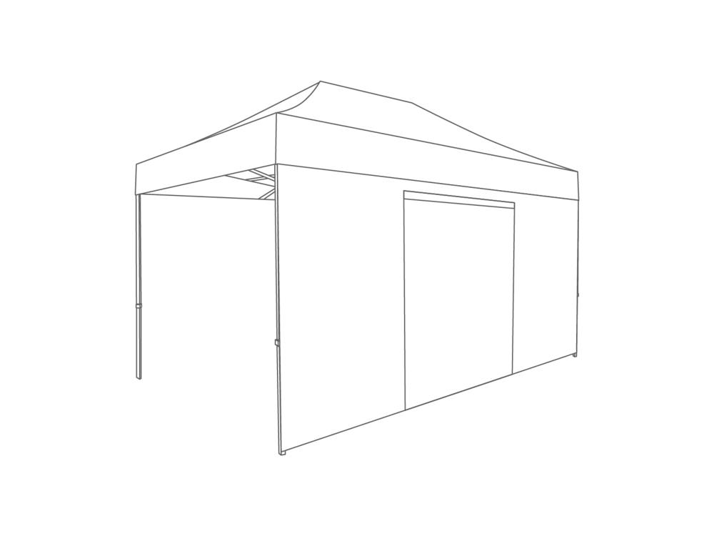 Vouwtent Zijwand deur - 4,5m - Polyester Wit