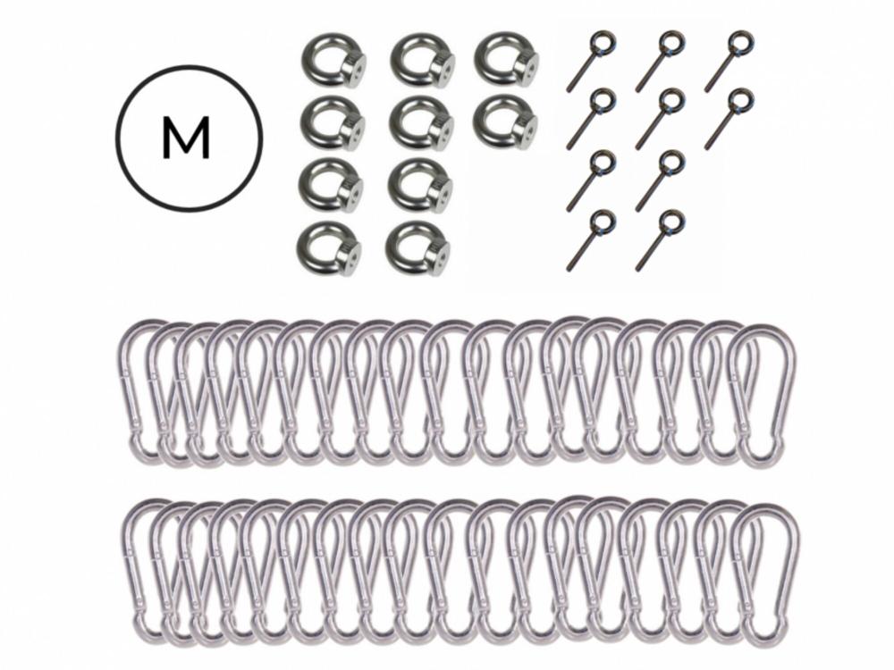 Kit de mousquetons - inox - bouloun d'oeil à mesure pour tente stretch 8,5 x 10 m 