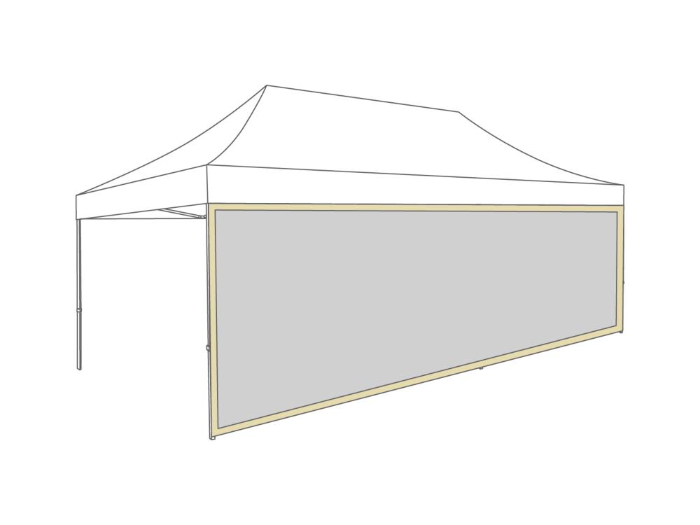 Tonnelle pliante Paroi latérale avec fenêtre panoramique - 6m - Polyester (pour 3x6) Cream