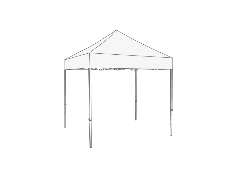 Tonnelle pliante Bâche de toit - 2,5X2,5m - Polyester Blanc