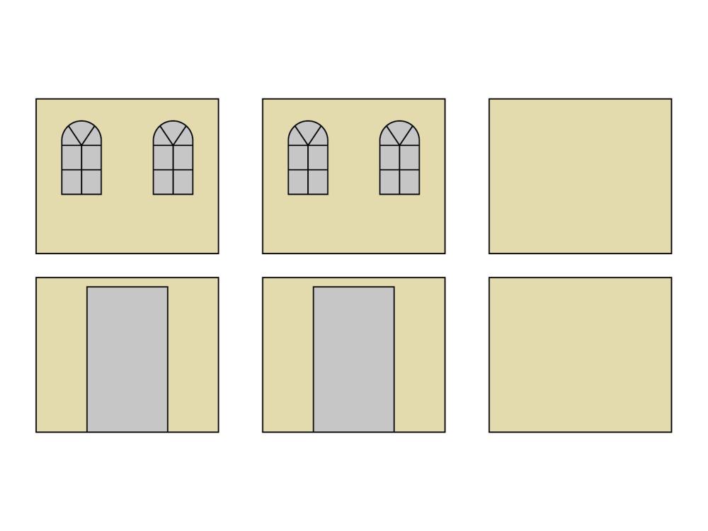 Faltzelt Seitenwandset mit Tragetasche - Bogenfenster - 4 x 8 m - Polyester creme