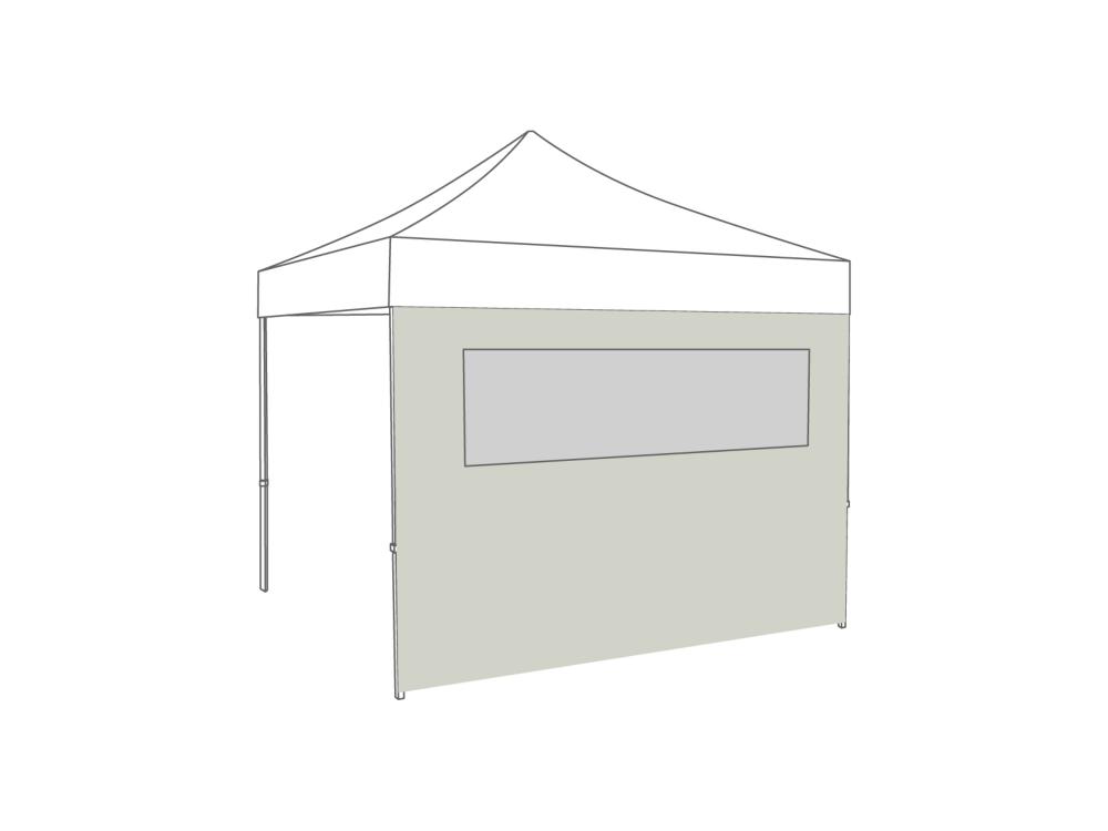 Vouwtent Zijwand raam - 4m - Polyester Lichtgrijs
