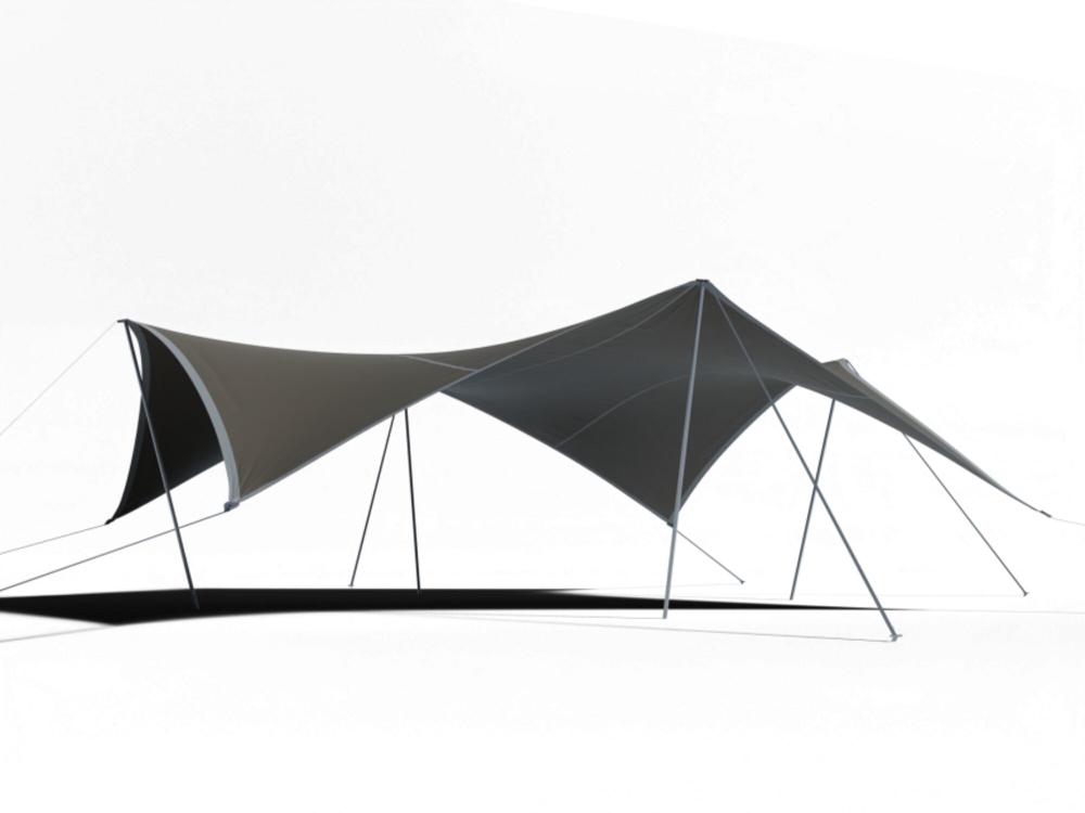 Easyflexx stretch tent with poleset Silver Smoke - 8,5 x 8,5 m Urban nights