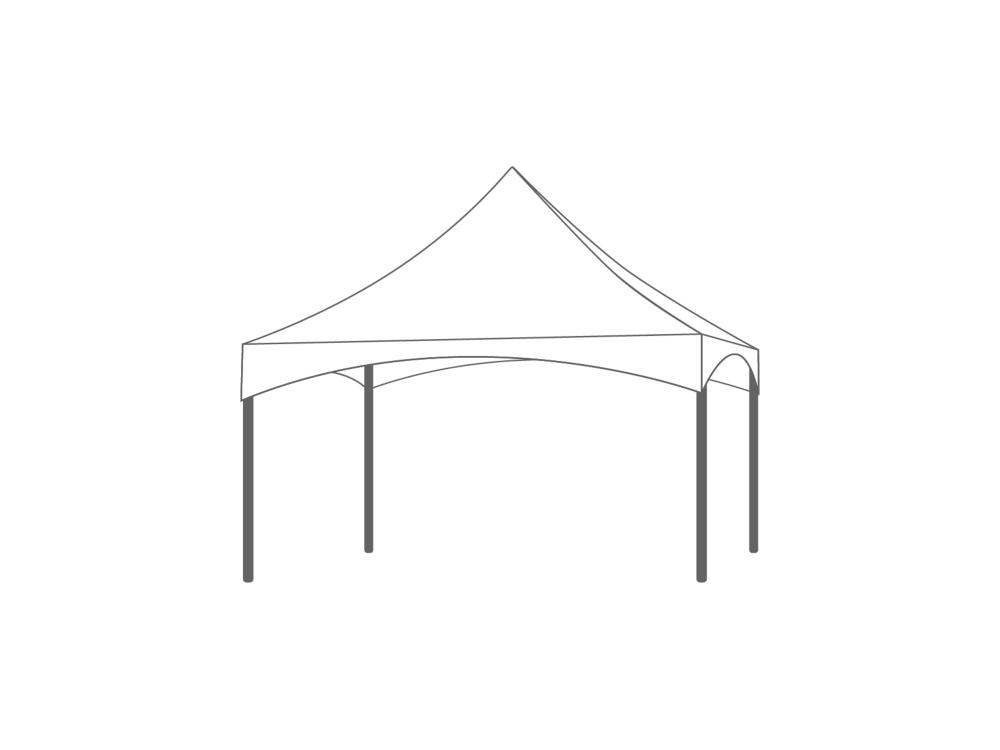 Pagodetent Dakzeil pagode 4 x 4 m wit
