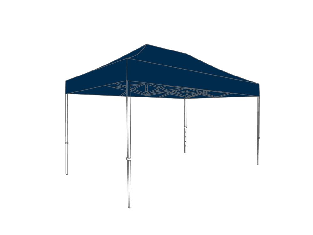 Tonnelle pliante AluLite avec bâche de toit - 3x4,5m - Polyester Bleu foncé