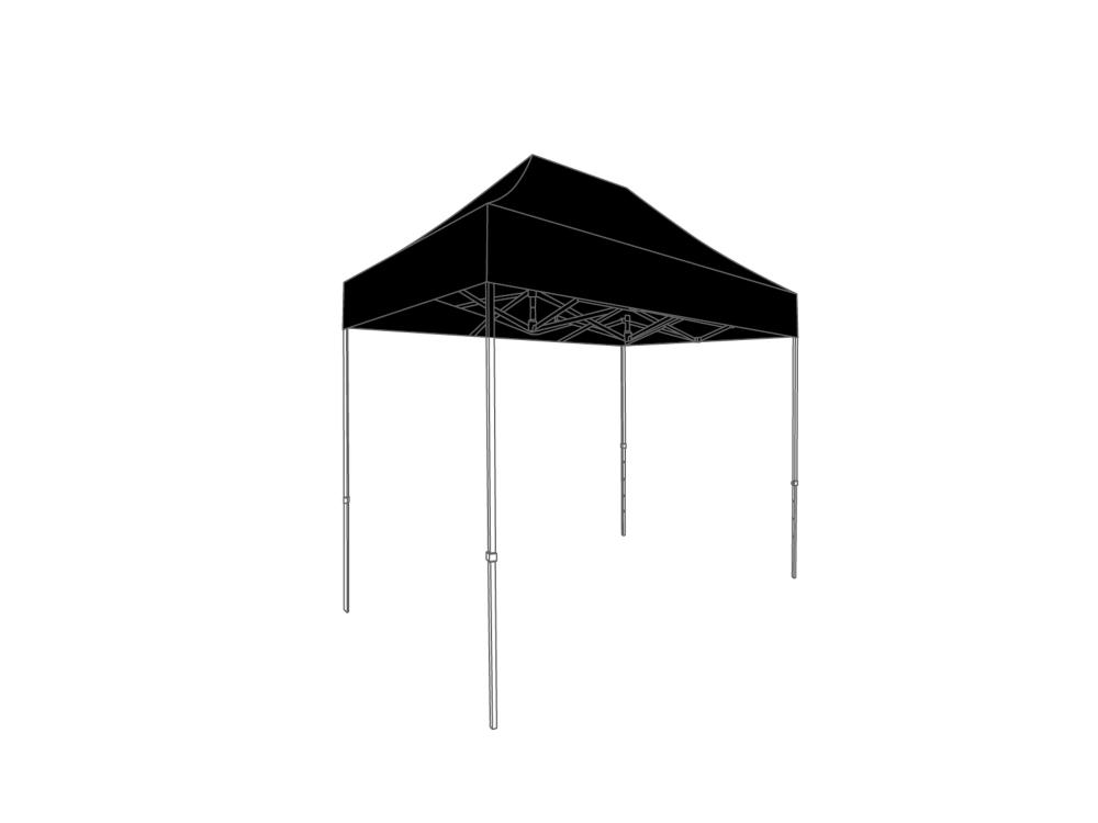Vouwtent Dakzeil - 2x3m - PVC (mat) Zwart