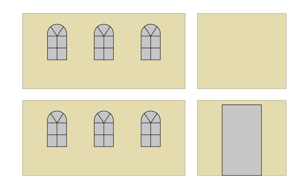 Set de paredes laterales con bolsa de transporte - Ventanas en arco - 2x4 m - crema