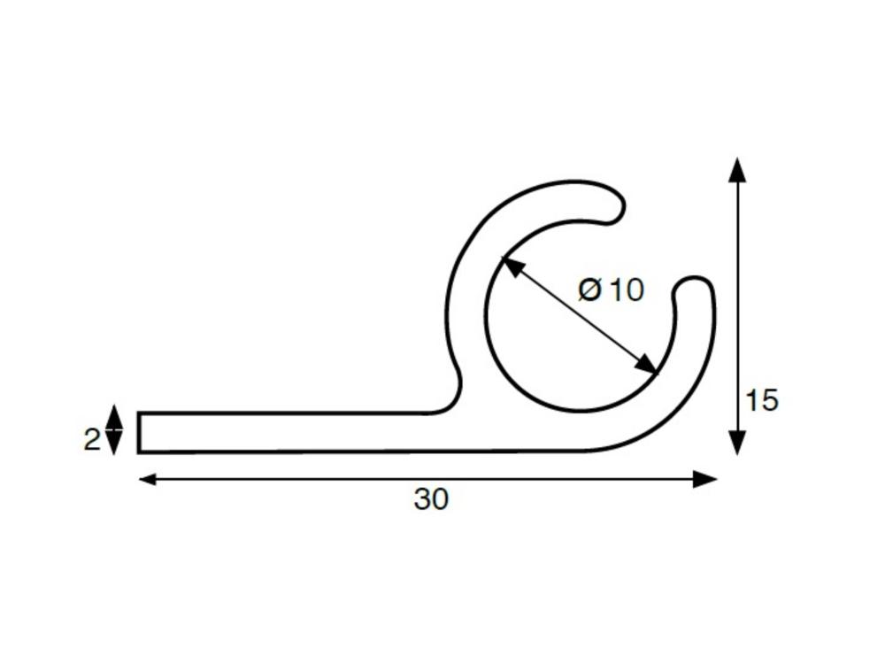 Keder Rail rainure latérale 10 mm par mètre