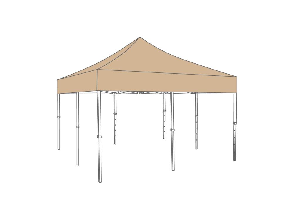 Tonnelle pliante Bâche de toit - 5x5m - PVC (mat) Desert Sand