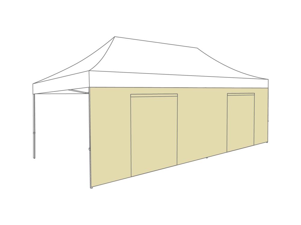 Tonnelle pliante Paroi latérale avec porte - 6m - Polyester (pour 3x6) Cream