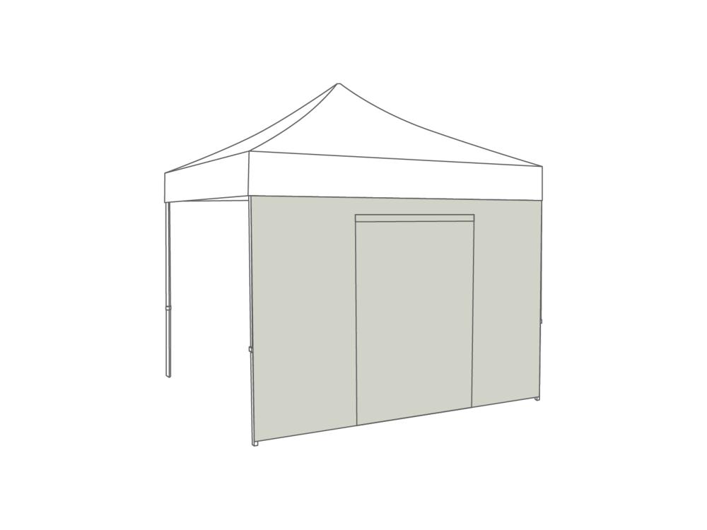 Vouwtent Zijwand deur - 4m - Polyester Lichtgrijs