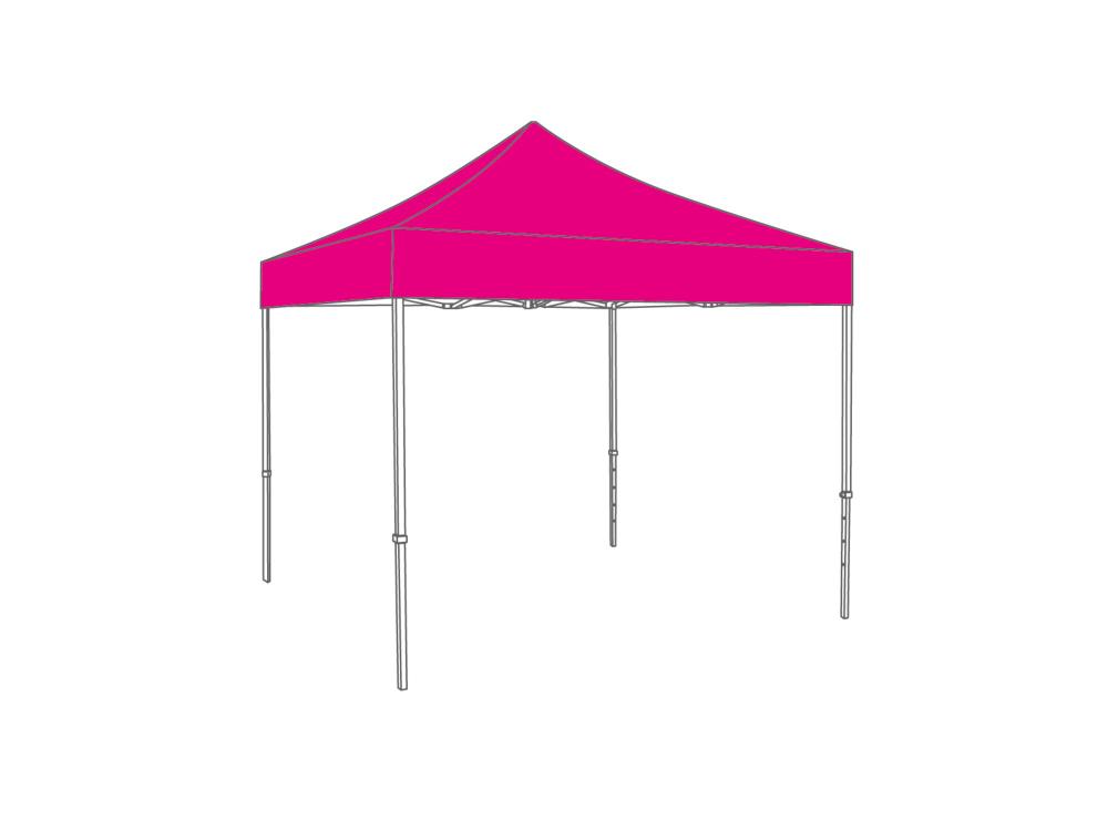 Faltzelt AluLite mit Dachplane - 4 x 4 m - Polyester Fluo rosa