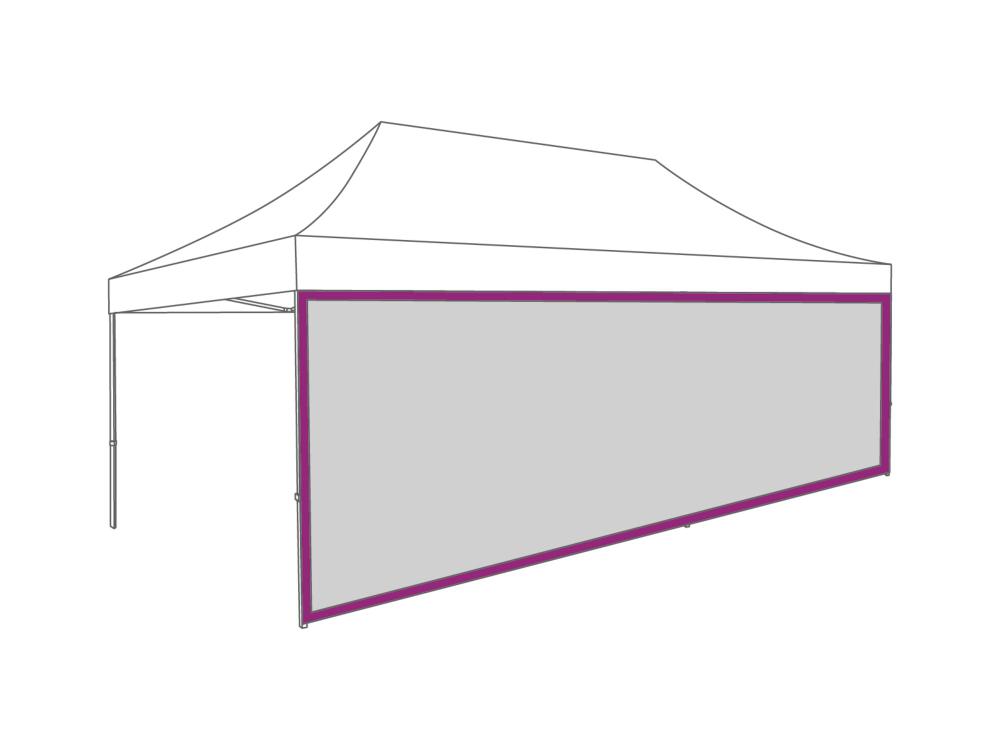 Faltzelt Seitenwand Panoramafenster - 6 m - Polyester (für 3 x 6 m) Malve