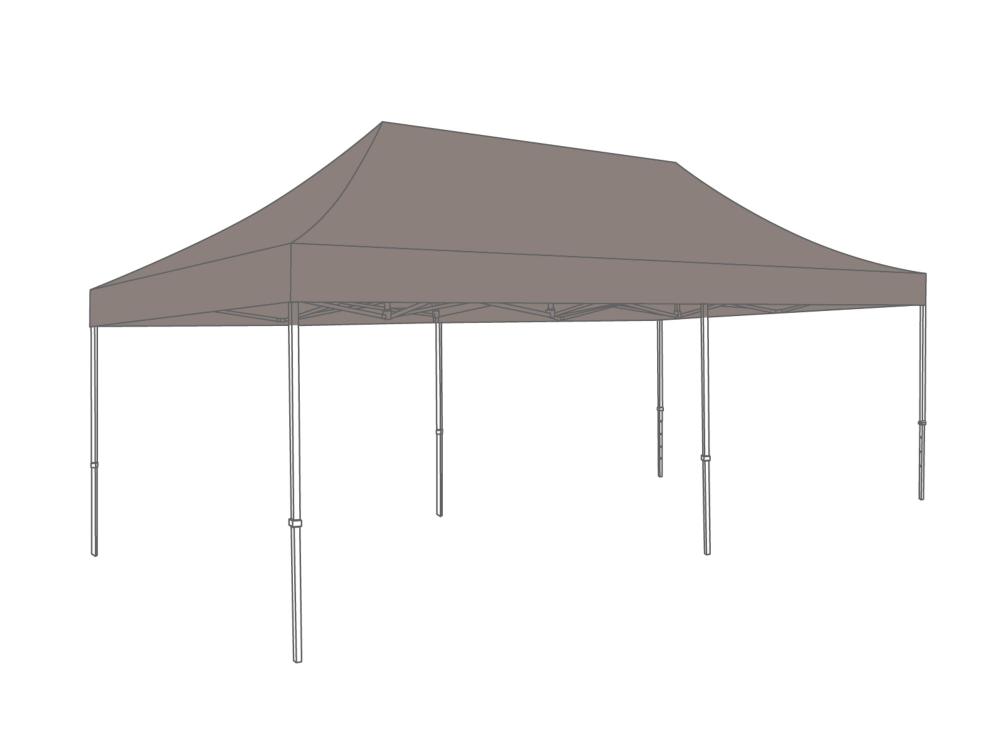 Vouwtent AluForce met dakzeil - 4x8m - PVC (mat) Zand