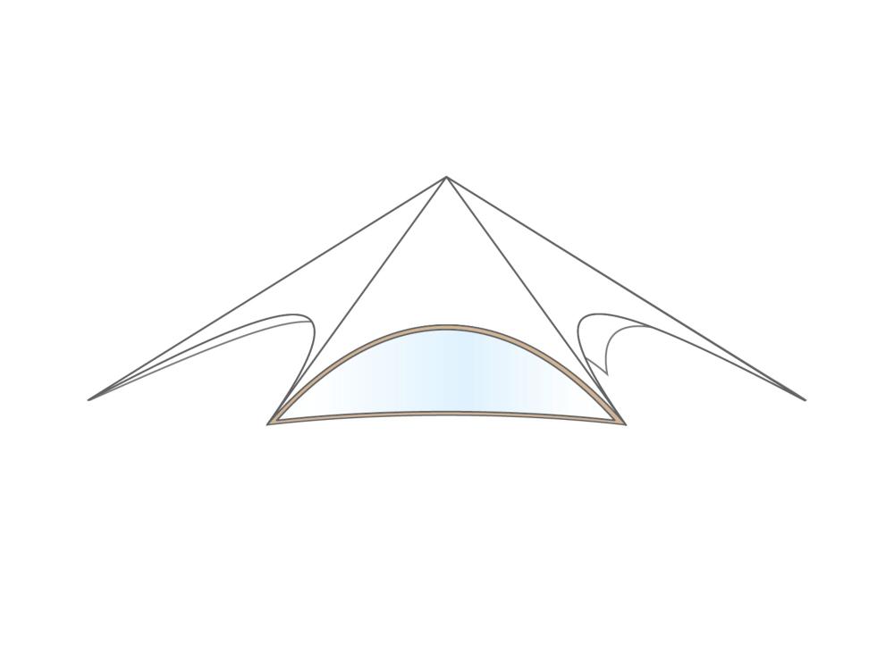 Star tent StellarLite sidewall - window - 16m diameter - Polyester Desert Sand