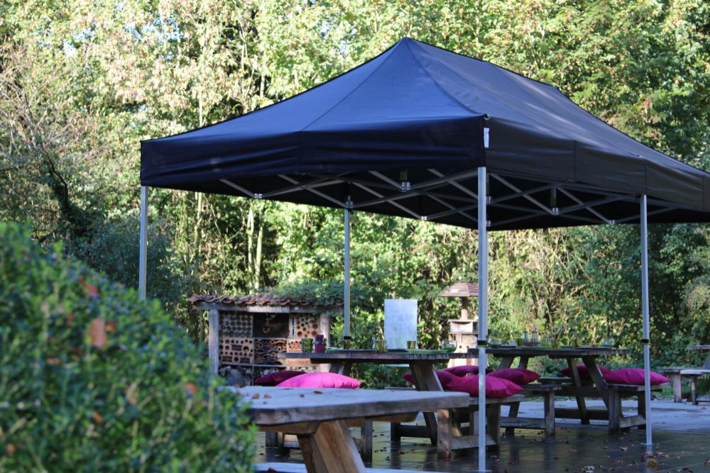 Vouwtent AluForce met dakzeil - 4x8m - Polyester Lichtgrijs