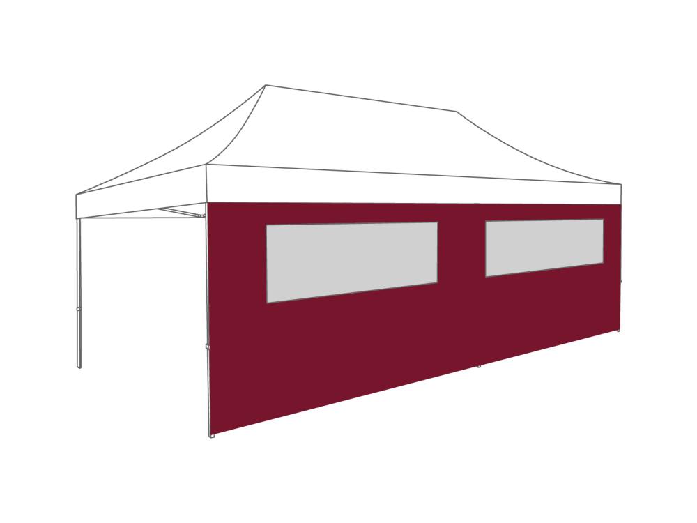 Pared lateral con ventana - 6m - Poliéster (para 3x6) bordeaux