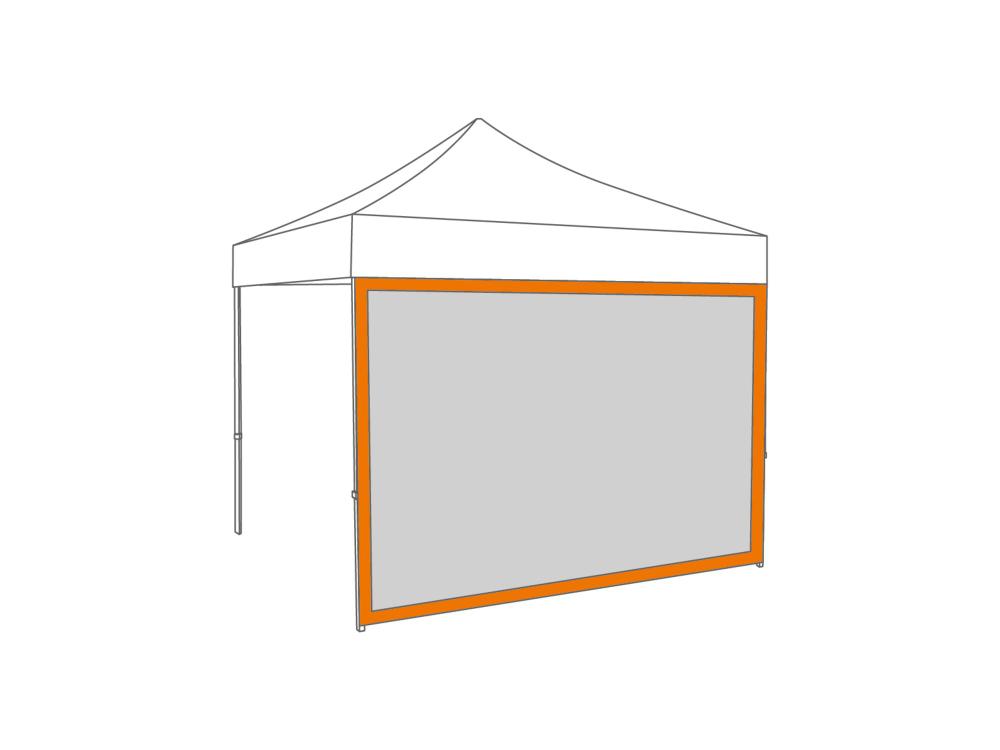 Faltzelt Seitenwand Panoramafenster - 3 m - Polyester Orange