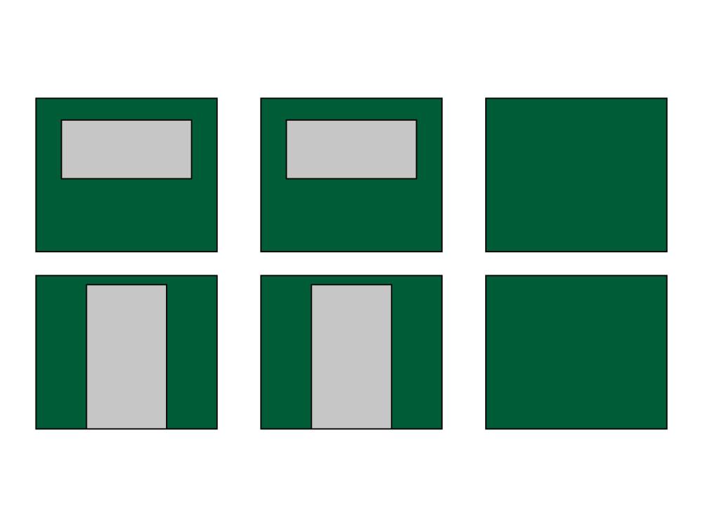 Faltzelt Seitenwandset mit Tragetasche - 4 x 8 m - Polyester Grün