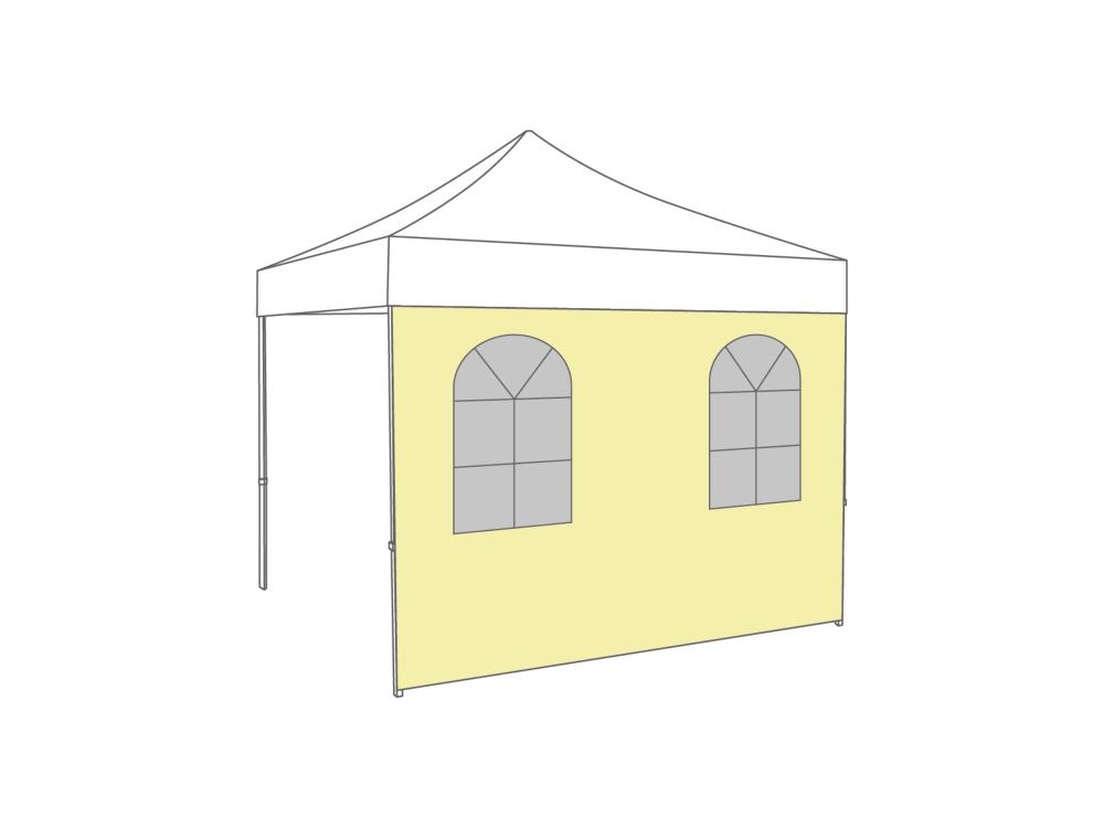 Faltzelt Seitenwand Bogenfenster - 4 m - Polyester Elfenbein