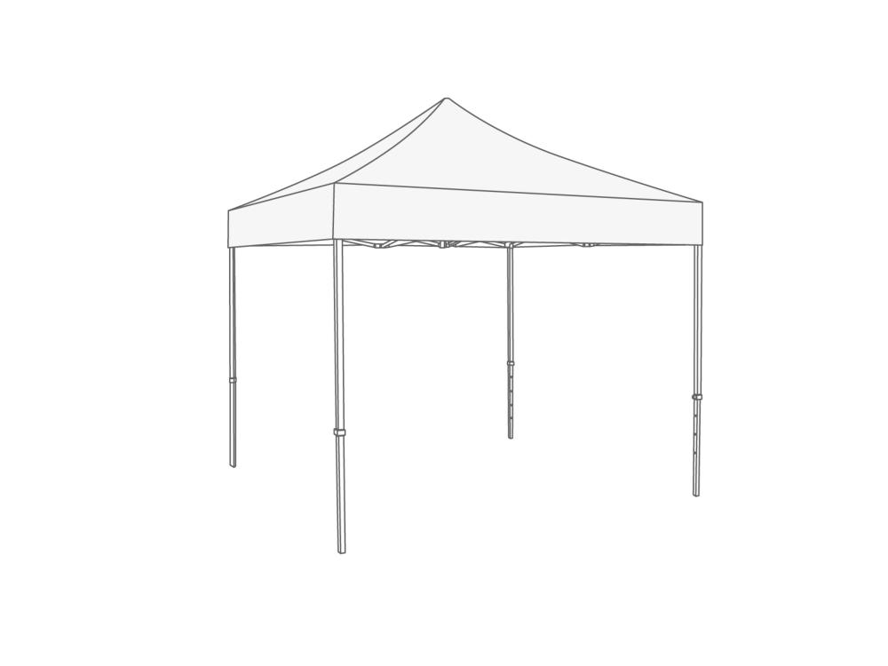 Faltzelt AluForce mit Dachplane - 3 x 3 m - Polyester Weiß